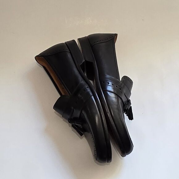 Maus & Hauffman Mens Slip On Tassel Leather Dress Loafers Sz 11 Black main image 4